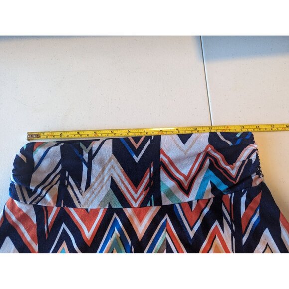 Renee C Maxi Skirt Abstract Chevon Print Southwestern Boho - Picture 4 of 6